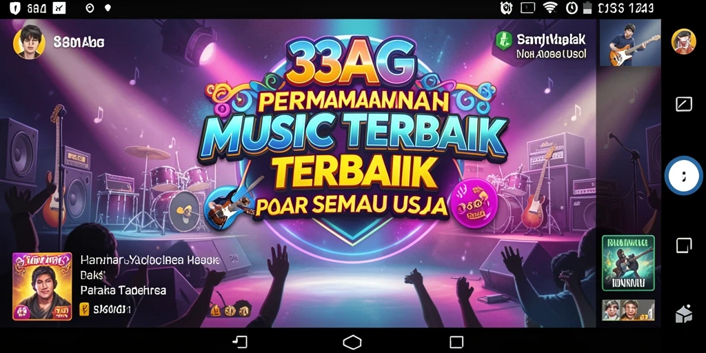 Tampilan gameplay seru dalam aplikasi musik 33AG.