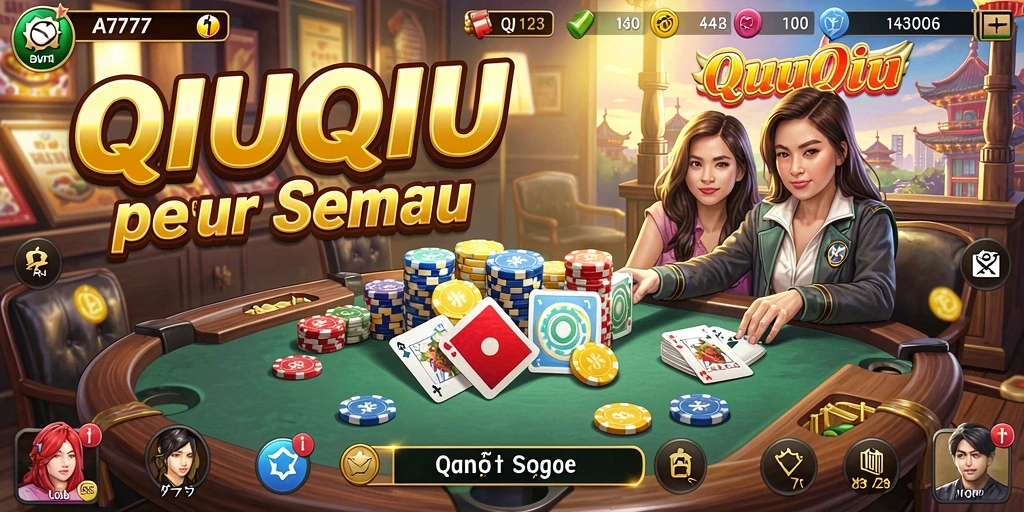 Tampilan menarik dari gameplay QiuQiu di A7777.