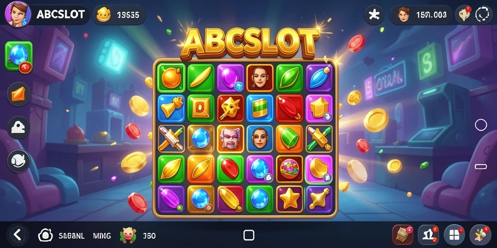 Tampilan gameplay seru dalam ABCSLOT dengan kombinasi Match-3 menyenangkan.