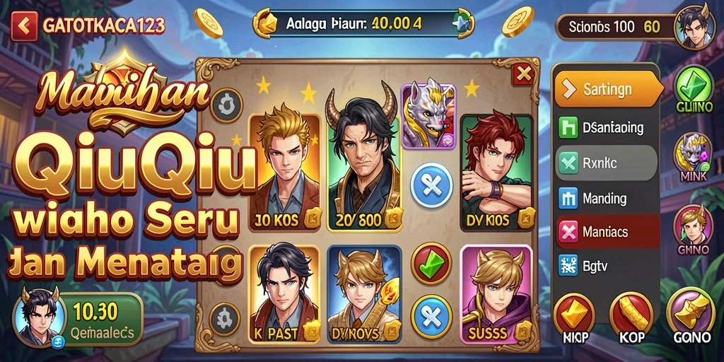 Tangkapan layar dari gameplay QiuQiu yang seru di GATOTKACA123.