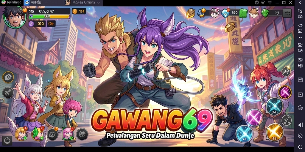 Screenshot GAWANG69 menampilkan aksi seru karakter anime dalam pertempuran.