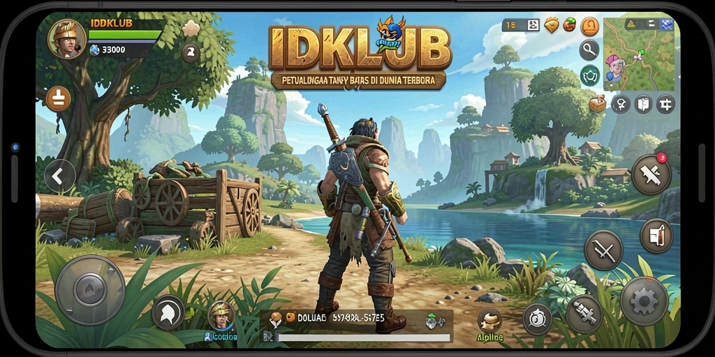 Gameplay IDKLUB yang menampilkan eksplorasi dunia terbuka yang luas.