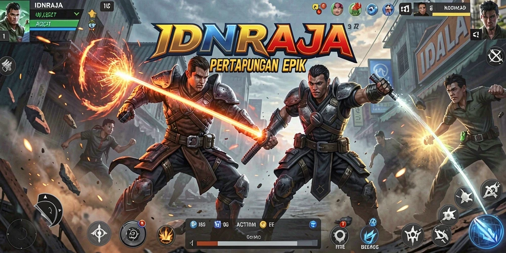 Tangkapan layar aksi mendebarkan dalam game IDNRAJA.