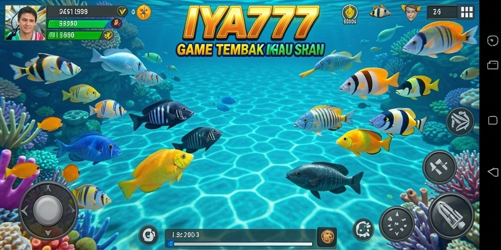 Tampilan gameplay seru di IYA777 saat menembak ikan.
