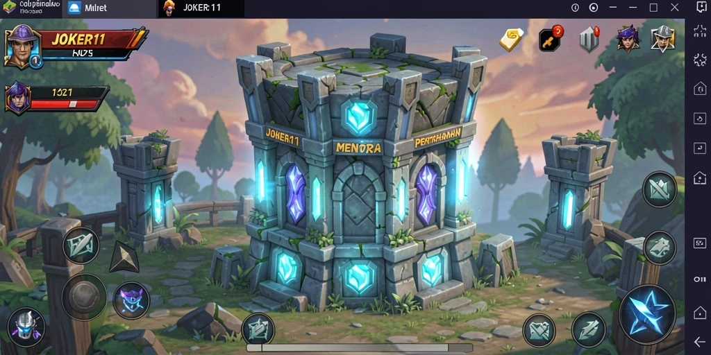 Tampilan gameplay JOKER11 yang seru dalam pertahanan menara.