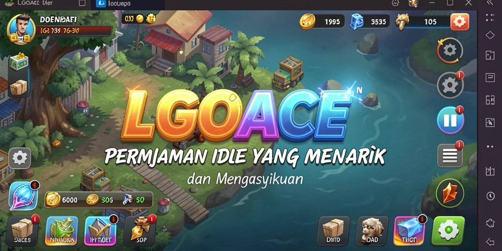 Tampilan gameplay LGOACE yang seru dan mengasyikkan dalam genre Idle.