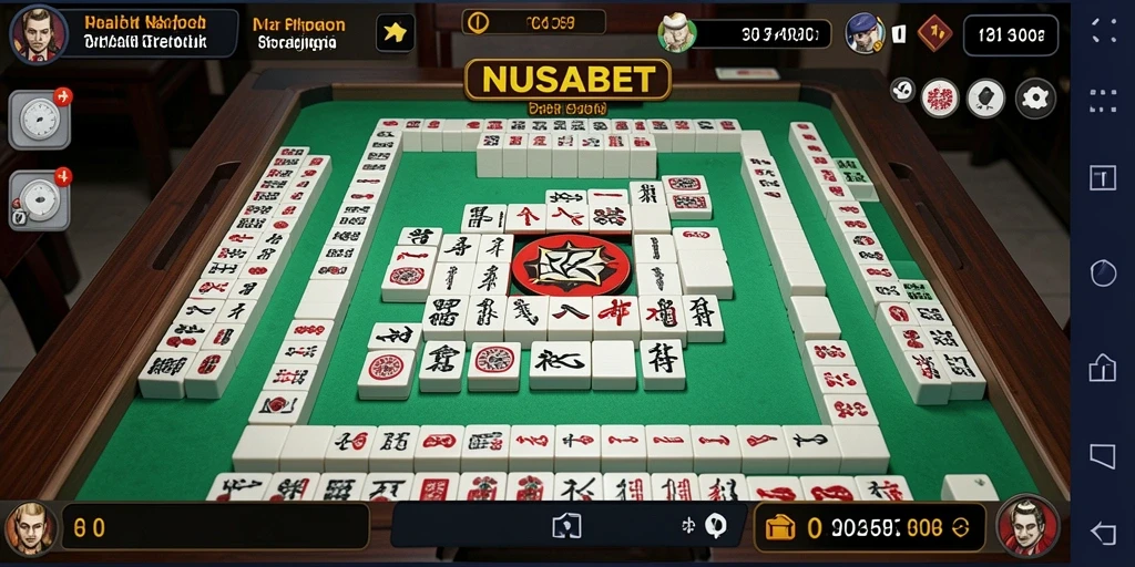 Screenshot gameplay NUSABET menampilkan suasana permainan Mahjong yang menarik.