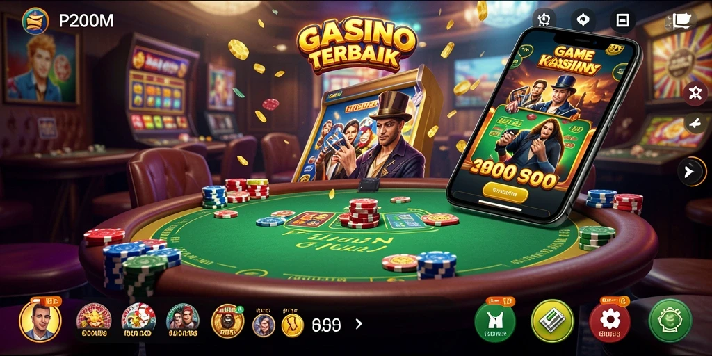 Screenshot utama P200M menunjukkan keseruan gameplay Kasino yang menawan.