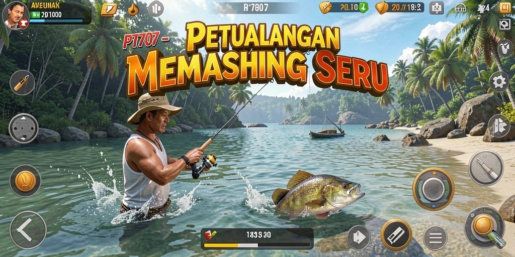 Tampilan bermain <strong>PT707</strong> yang menarik dengan elemen memancing realistis.