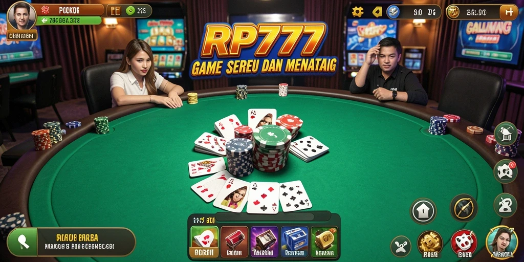Tampilan gameplay poker RP777 yang seru dan kompetitif.