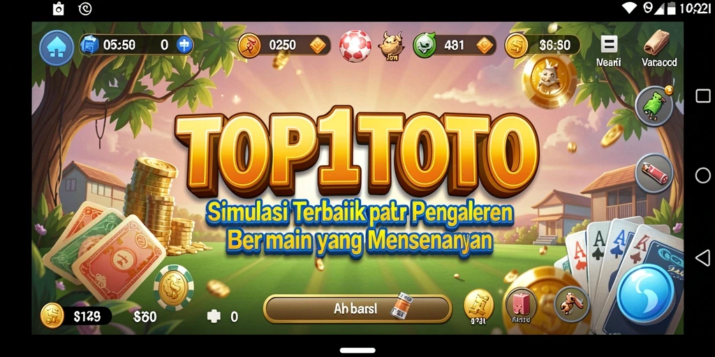 Tampilan utama TOP1TOTO menampilkan gameplay simulasi yang menarik dan interaktif.