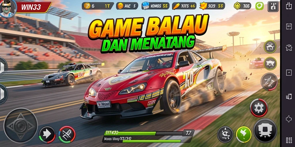 Gameplay Racing yang mendebarkan di WIN33 dengan berbagai mobil.
