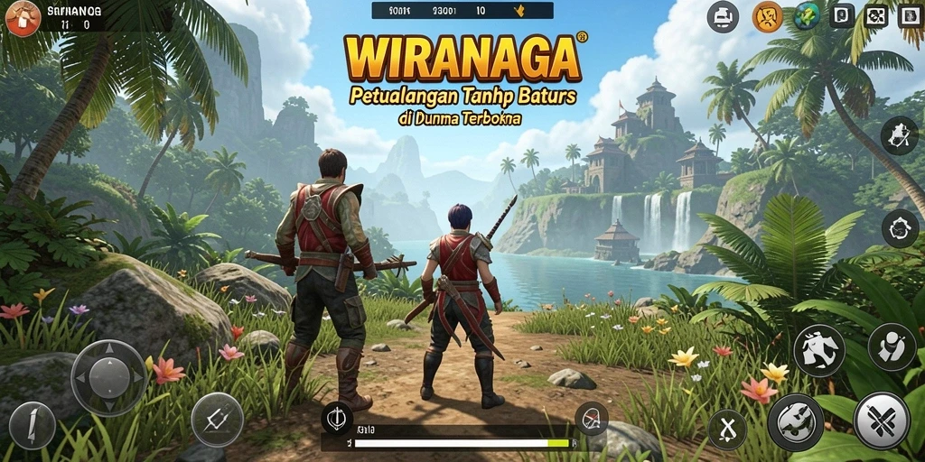 Tampilan gameplay menarik dari WIRANAGA di dunia terbuka.